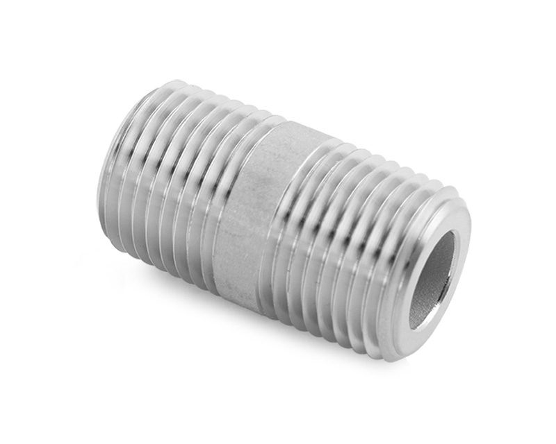 Close Nipple, Brass, 1/4in. x 1/4in. (M)BSPT, Barrel Type