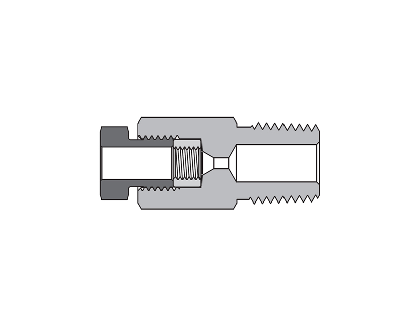 316 SS, FITOK AMH Series Adapter Fitting, Female to Male, 3/4" Female 20M Series Medium Pressure Coned and Threaded Connection × 3/4 Male NPT