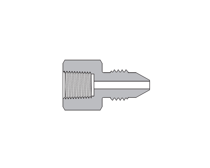 316 SS, AMH Series Adapter Fitting, Female to Male, 1/4" Female NPT × 9/16" Male 60 Series High Pressure Coned and Threaded Connection