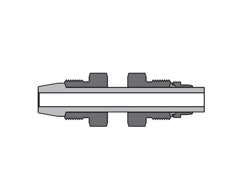 316 SS, FITOK 20D Series Medium Pressure Tube Fitting, Port Connector, 3/8" O.D.
