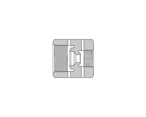 [SS-RU-FR8-FR4] 316 SS Metal Gasket Face Seal Fittings, Female Reducing Union,1/2" Female FR x 1/4" Female FR