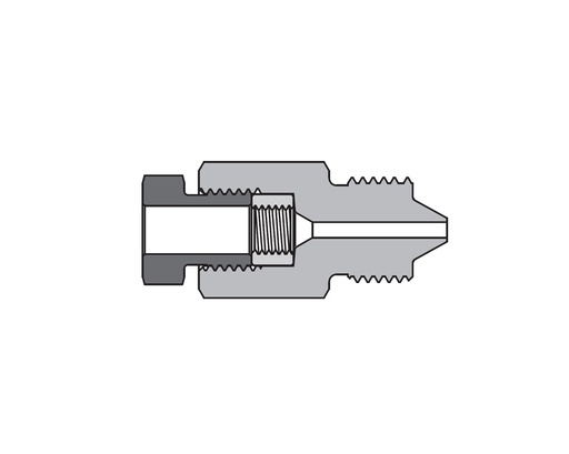 [SS-FMA-MF6-HM6] 316 SS, FITOK AMH Series Adapter Fitting, Female to Male, 3/8" Female 20M Series Medium Pressure × 3/8" Male 60 Series High Pressure, Coned and Threaded Connection