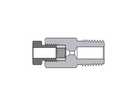 [SS-FMA-MF16-NS8] 316 SS, FITOK AMH Series Adapter Fitting, Female to Male, 1" Female 20M Series Medium Pressure Coned and Threaded Connection × 1/2 Male NPT